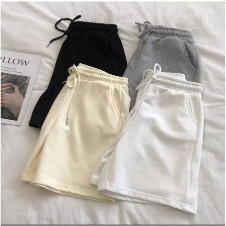 CELANA PENDEK Wanita Tali Karet Short Pant Bahan Fleece | Celana Santay Pendek Wanita | Celana Wanita Ala Korea