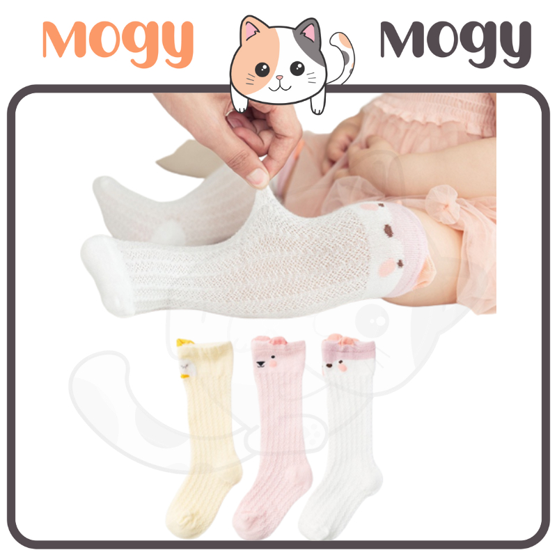 MOGYMOGY KS35 Kaos Kaki Bayi Panjang Karakter Hewan Perempuan Laki Laki Motif Animal Lucu Bahan Jaring Baby Socks