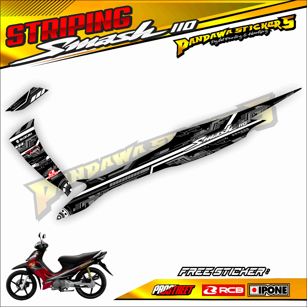 STRIPING VARIASI MOTOR SUZUKI SMASH 110 / STICKER LIST VARIASI SMASH 110 2006