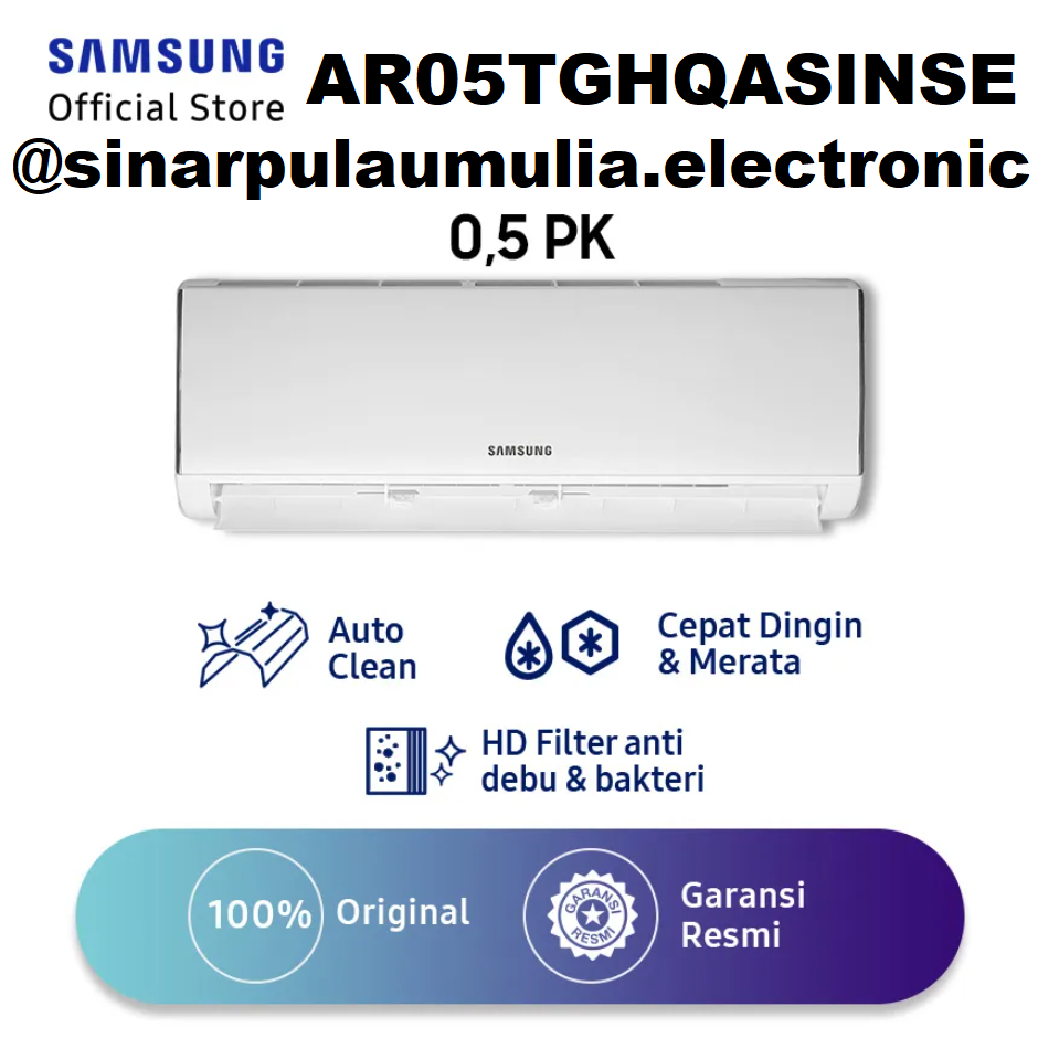 Samsung AC Standard 1/2 PK + PASANG BAHAN LENGKAP Fast Cooling - AR05TGHQASINSE / AR 05 TGHQA SINSE 