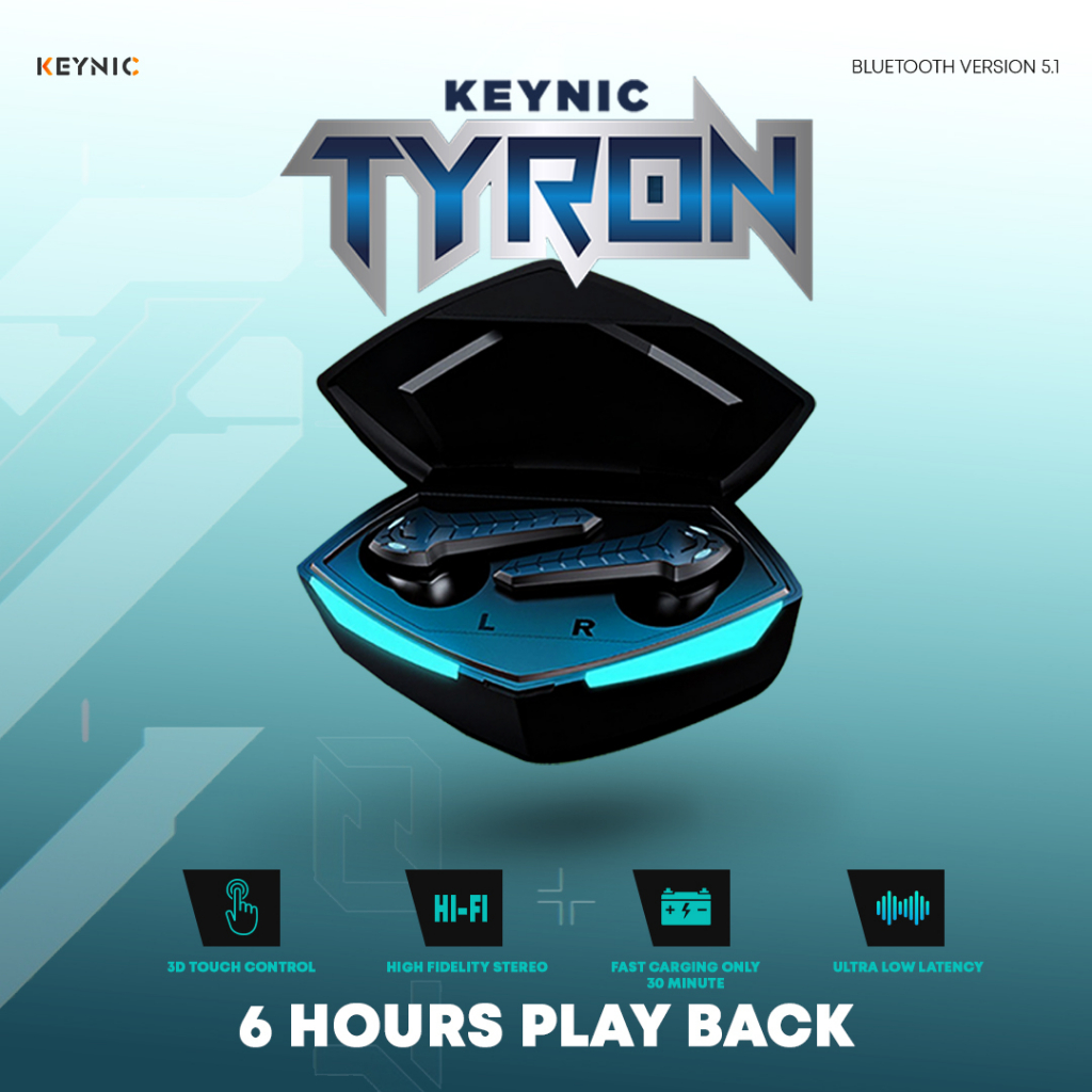 Keynic Tyron True Wireless Gaming bluetooth garansi 1 tahun