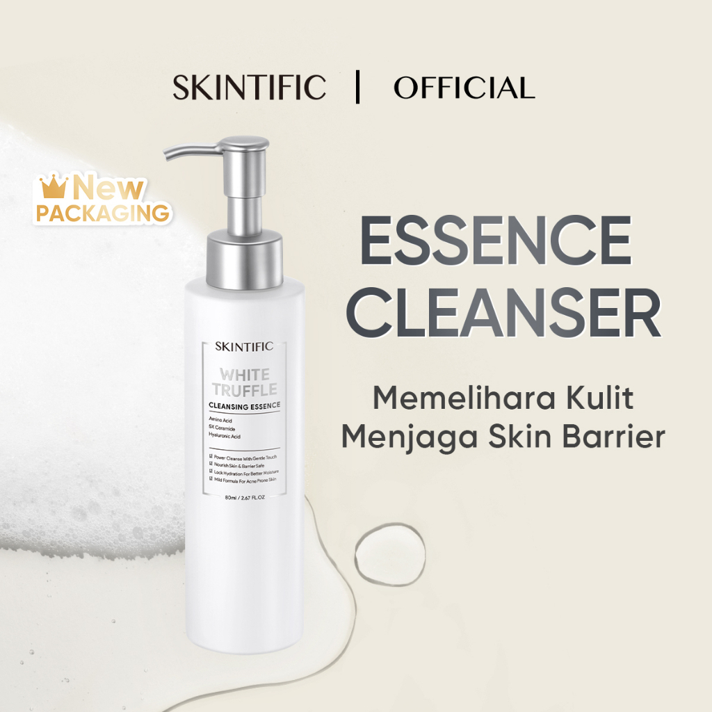SKINTIFIC White Truffle Cleansing Essence 80ml Facial Cleanser Serum Wajah Nourish and Protect Skin Barrier Face Wash Pembersih Wajah