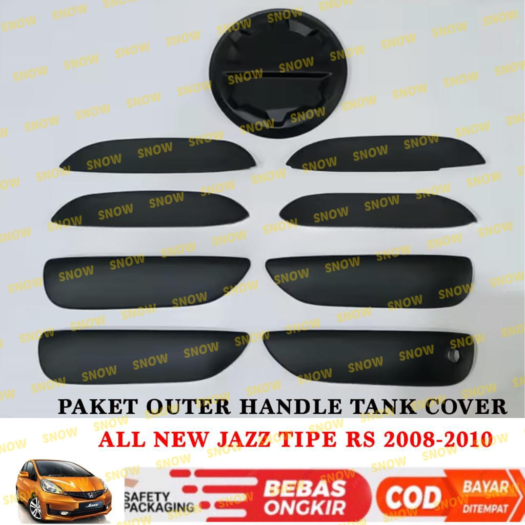 Paket Outer Handle Tank Cover All New Jazz 2008 2011 2013 TIPE RS Hitam Chrome