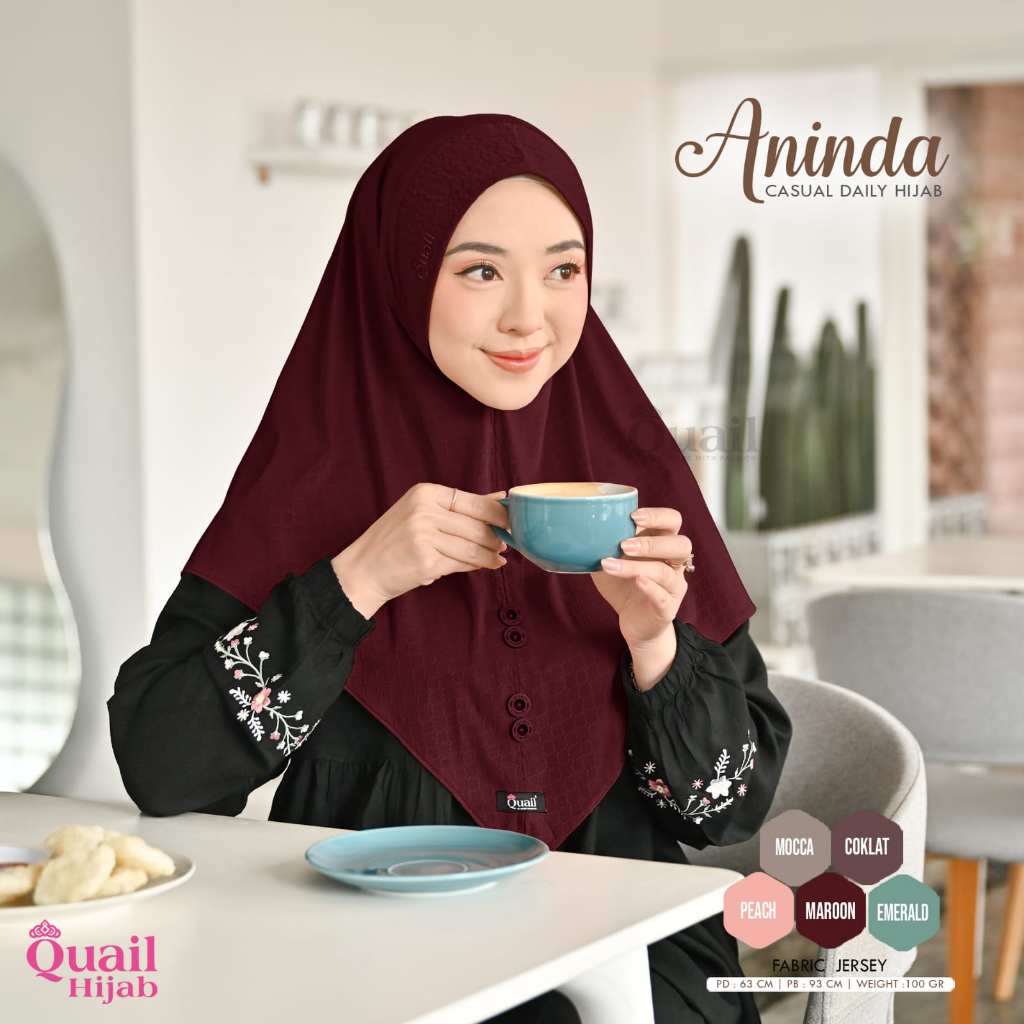 Aninda Casual Daily Hijab Quail Original Quail Aninda Quail Hijab Daily Quail Hijab Jersey Quail Hij