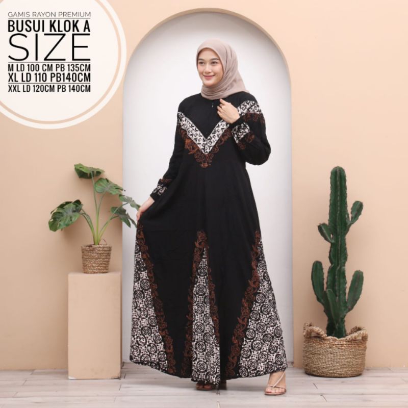 gamis tuil bahan adem tidak panas di pakai