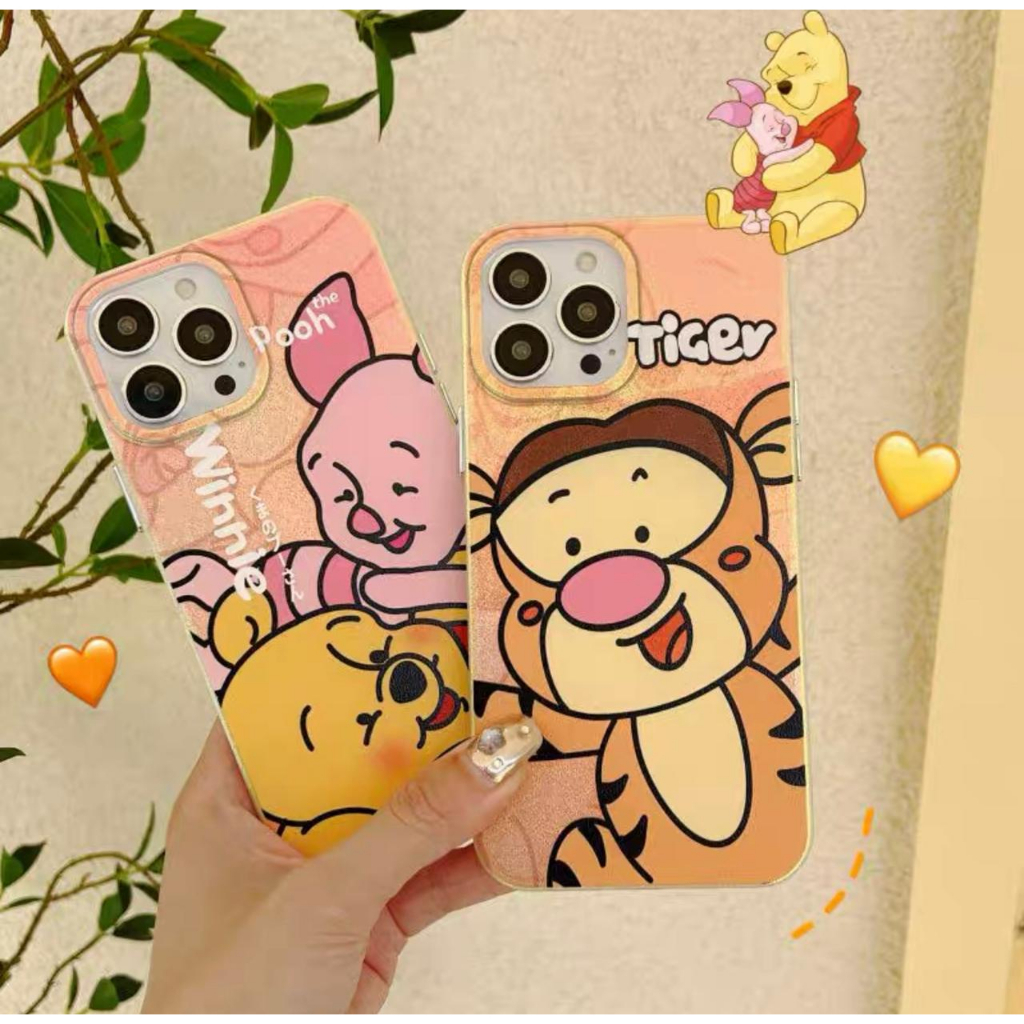 NEW CHUBBY CARTOON CASE !! WINNIE THE POOH GLITTER HOLOGRAM CASE PIGLET TIGER POOH IPHONE 14 PROMAX 14 PRO 14 13 PROMAX 13 PRO 13 12 PROMAX 12 PRO 12 11 SOFTCASE