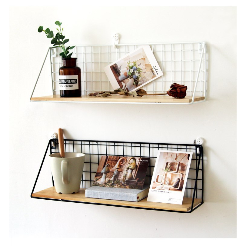Rak Gantung Dinding Minimalis Tempel HITAM &amp; PUTIH- Hanging Organizer Rack