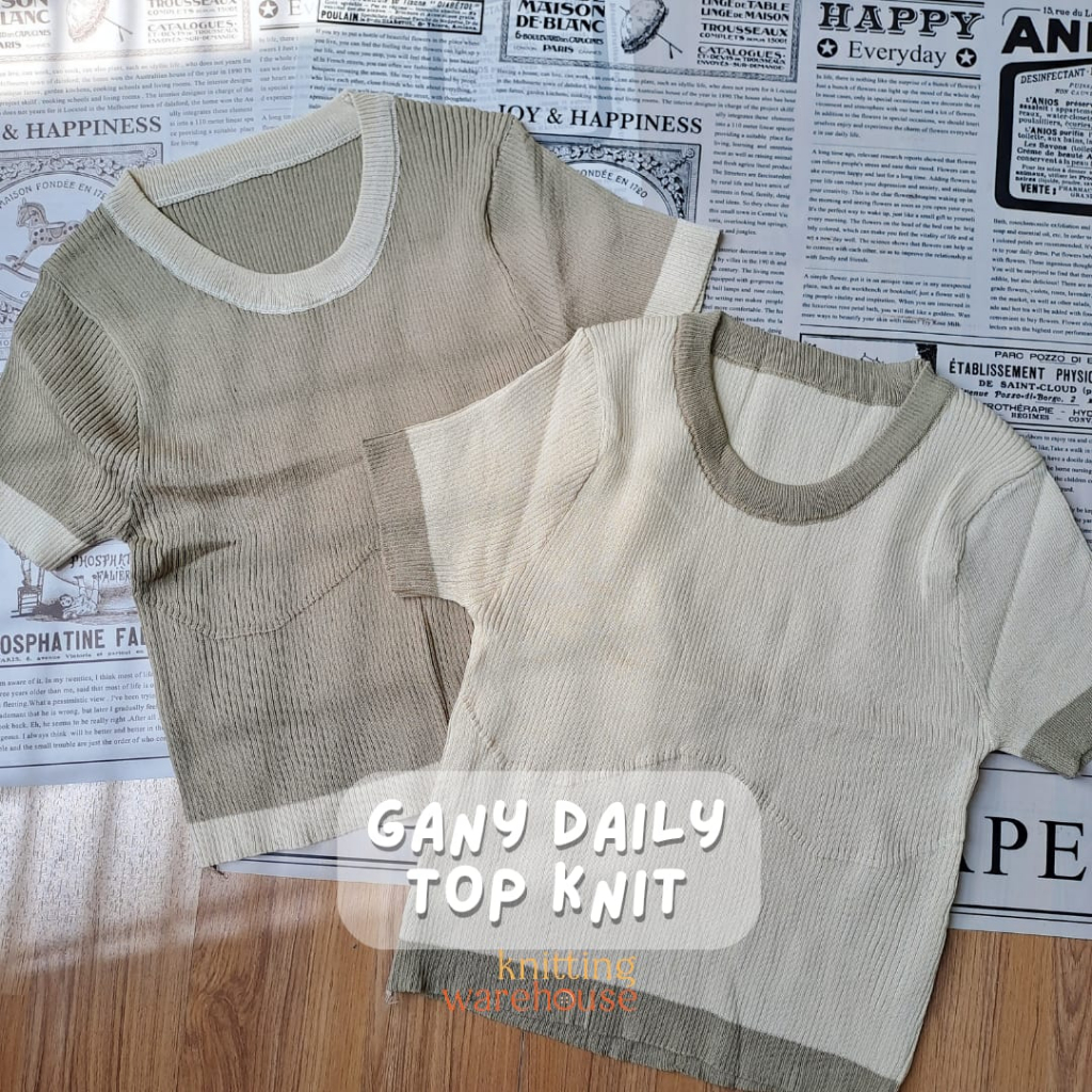 Gany Daily Top Knit Import - Baju Atasan Wanita Polos Rajut - TM (7667)