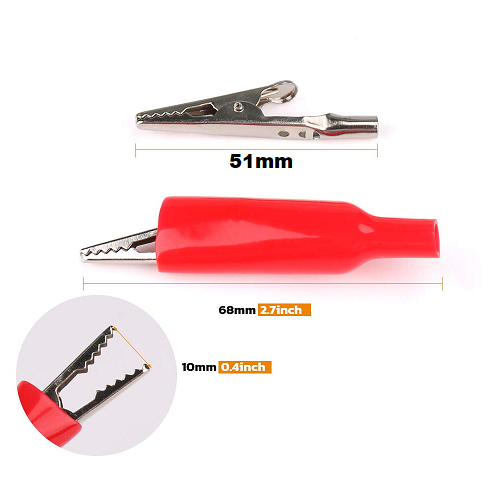 Capit Buaya Alligator Clip BESAR 1 Set Merah Hitam Jepit Japitan Lombok Aki Accu Ukuran 50mm BA-107A