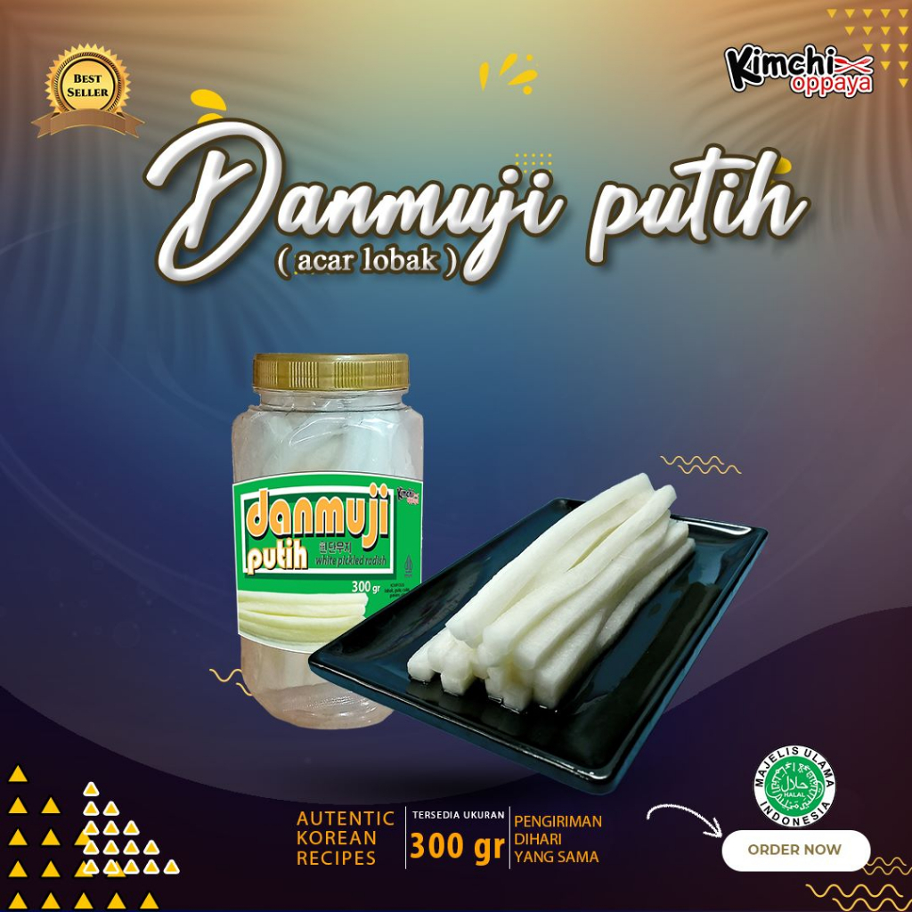 

Danmuji Acar Lobak Putih Korea 300 Gr Isi 20 Potong Halal Fresh