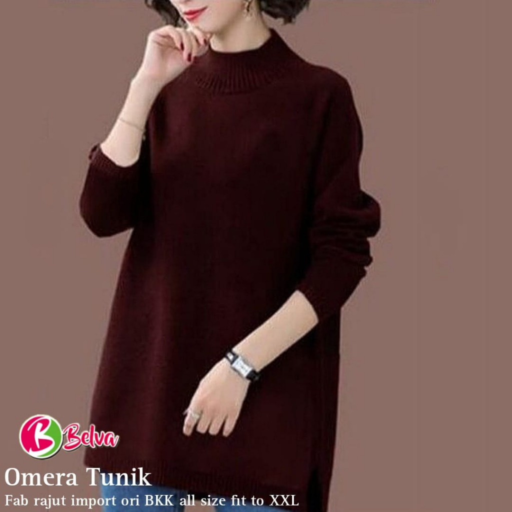 OMERA PUPPY  TUNIK / 18.7 / BAHAN RAJUT PREMIUM / BLOUSE ALLSIZE FIT TO XXL / BELVA
