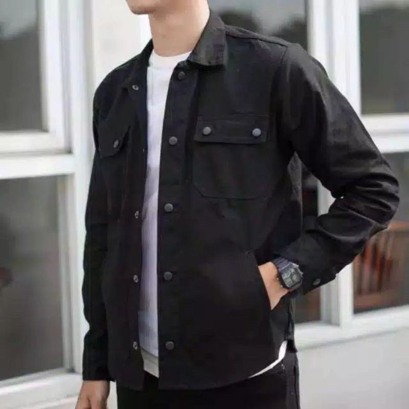 TRUCKER JACKET SEMI PARKA PRIA(SIZE M-XXL) COD