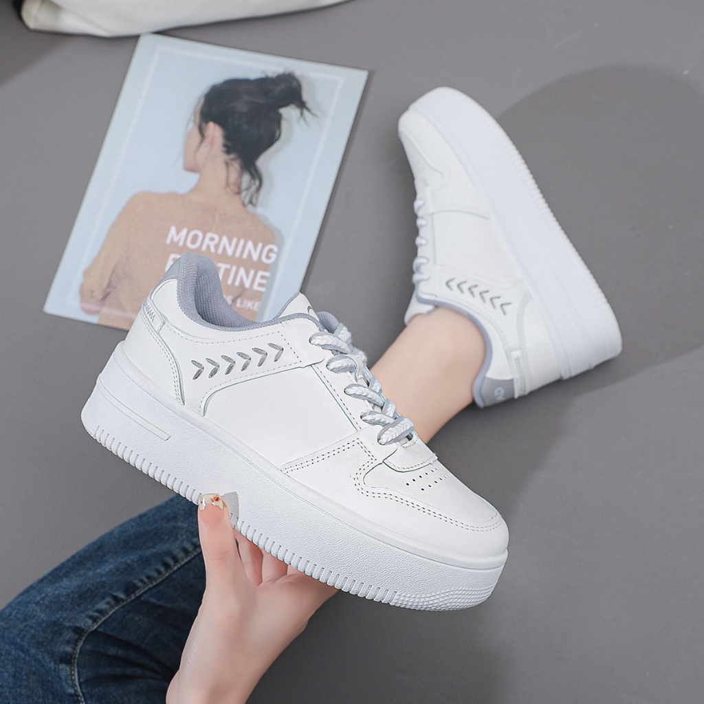 LURAD Q166 Sepatu Putih Sepatu Hitam Sepatu Wanita Sepatu Cewek Sepatu Model Cantik Fashionable Trandy Sepatu Import Sepatu Kece