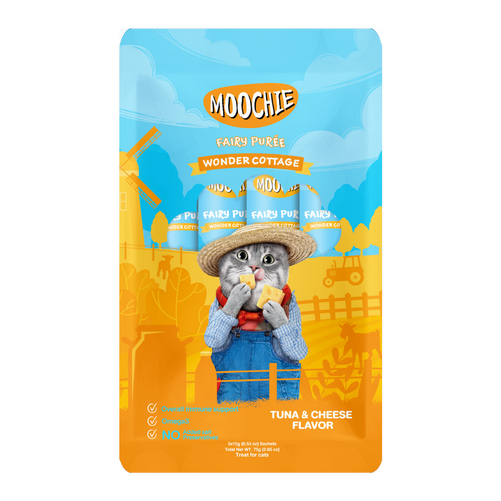 Moochie Fairy Puree 5pcs - Tuna & Cheese Flavor for Cat (Churu)