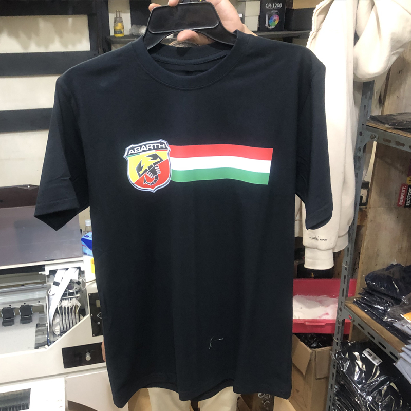 Kaos Fiat Abarth Tshirt Bahan 100% Katun Casual Fashionable T-SHIRT BLACK