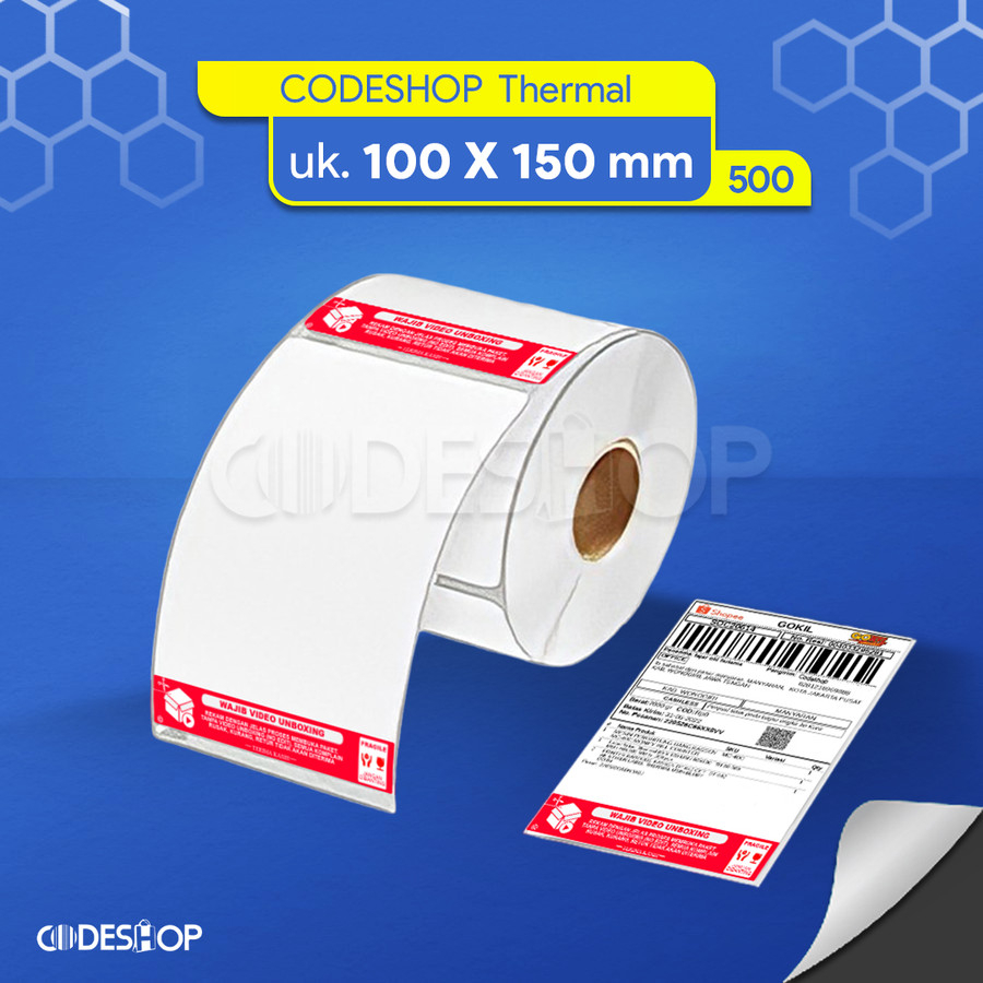 

Label Thermal Unboxing 100x150 mm Stiker Isi 500 Gap Printer Zebra TSC SATO