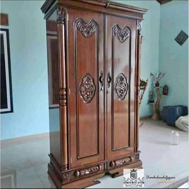 Lemari pakaian Pintu 2 jati jepara