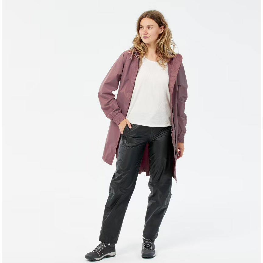 QUECHUA Celana Panjang Hujan Hiking Wanita Saku Dengan Ritsleting