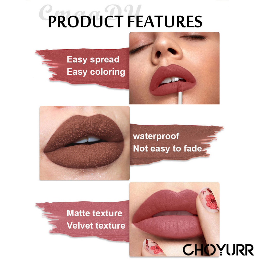 【COD】CmaaDu Lipstik Liquid Matte Waterproof Long Lasting Lip Gloss Tahan Air  Non-Stick Cup -CH