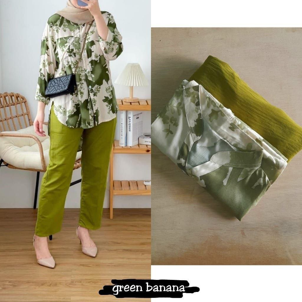 SETELAN WANITA RAYON ONESET KAMELIIA DAUN ONESET RAYON CRINCLE