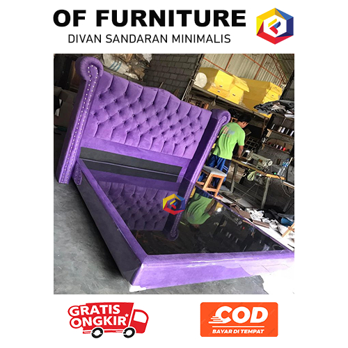 Divan sandaran king midili bludru oscar daphnie 140x200 160x200 180x200