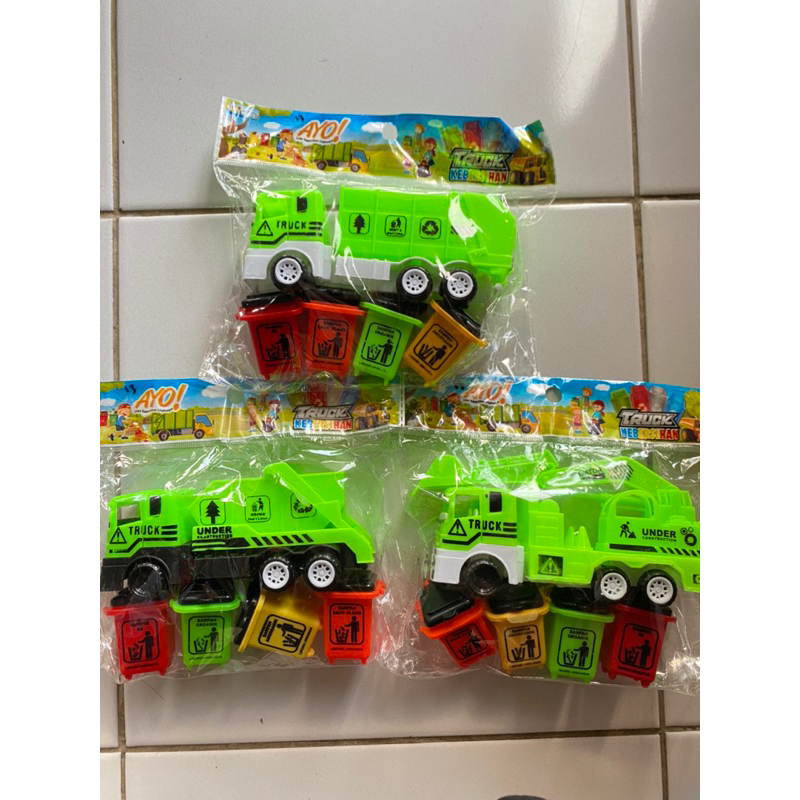 (BISA COD) Mainan Anak Mobil Mobilan Truk,Bego Set Bak Sampah Foto/Vidio Asli