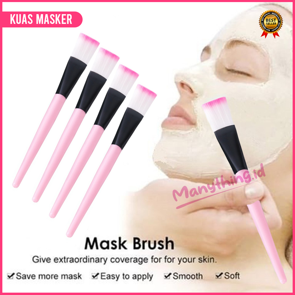 [Check Out 1000] Brush Masker Kuas Masker 1 Buah Kuas Masker Elegan Halus Kuas Make Up Bulu Pink