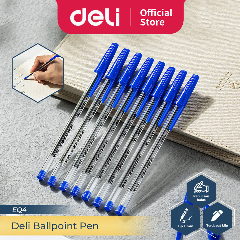 

Deli Ballpoint Pen / Bolpoin Tip 1 mm Isi 50 pcs Penulisan Lancar dan Halus EQ4