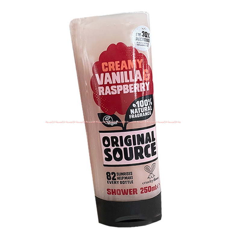 Original Source Creamy Vanilla &amp; Raspberry Shower Sabun Cair 250ml OriginalSource Warna Putih Krimi Wangi Vanila