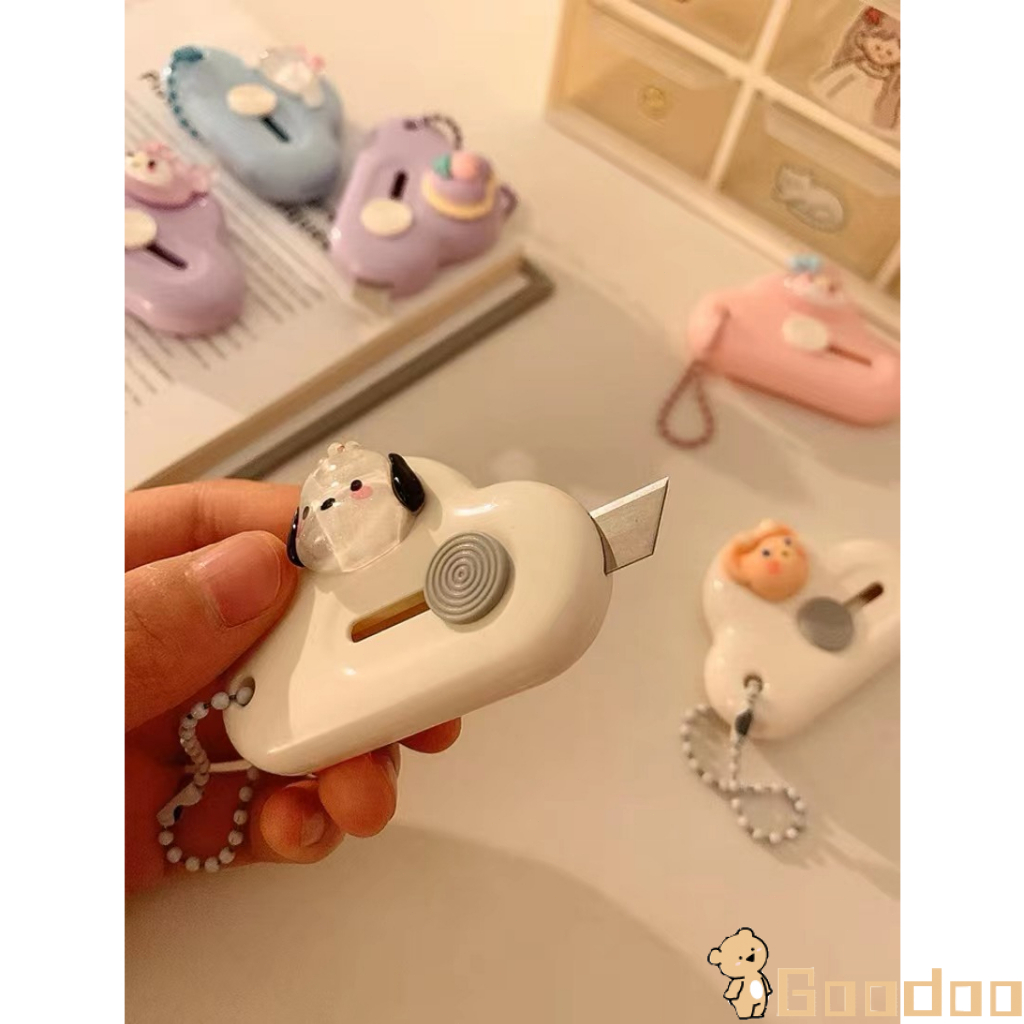 Mini Cutter Karakter Lucu Sanrio Kuromi Melody Portable  Paper Cutter Pisau Cutter Alat Tulis-Doo