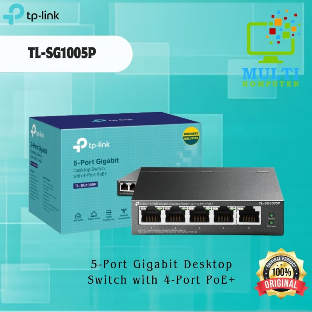 TL-SG1005P TP-LINK 5-Port Gigabit Desktop PoE Switch with 4-Port