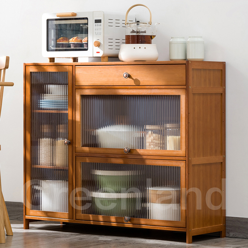 Greenland Rak Dapur Kabinet Rak Oven Microwave Rak Kayu Minimalis Rak Penyimpanan Alat Dapur Multifu