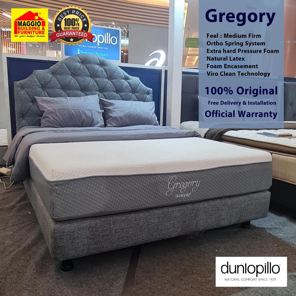 KASUR SPRINGBED KESEHATAN - KASUR KESEHATAN TULANG BELAKANG - GREGORY - DUNLOPILLO
