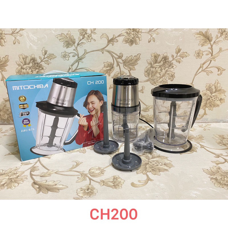 Food Chopper Blender Mitochiba CH-200 Kapasitas 2 Liter dan 0,7 Liter