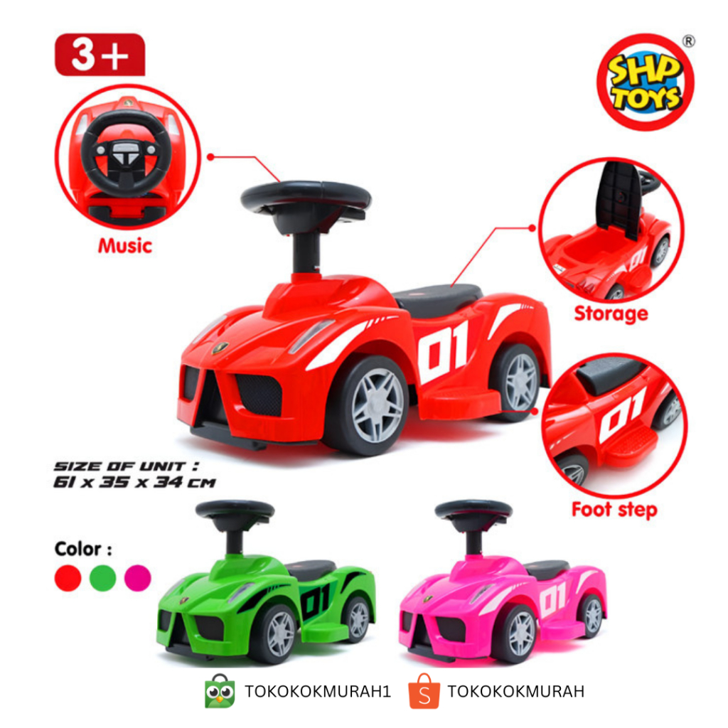 Mainan Mobil Anak Dorong Ride On Bisa Dinaiki SHP Toys FF 602 Musik Multifungsi