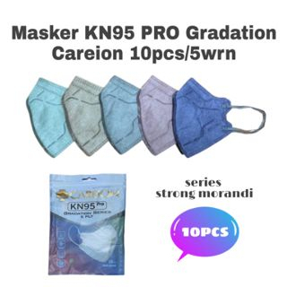 ENZ ® 𝐂𝐀𝐑𝐄𝐈𝐎𝐍™ Masker KF94 Careion Earloop Hitam Putih / Masker KF 94 Care ion 4PLY isi 10PCS 1008