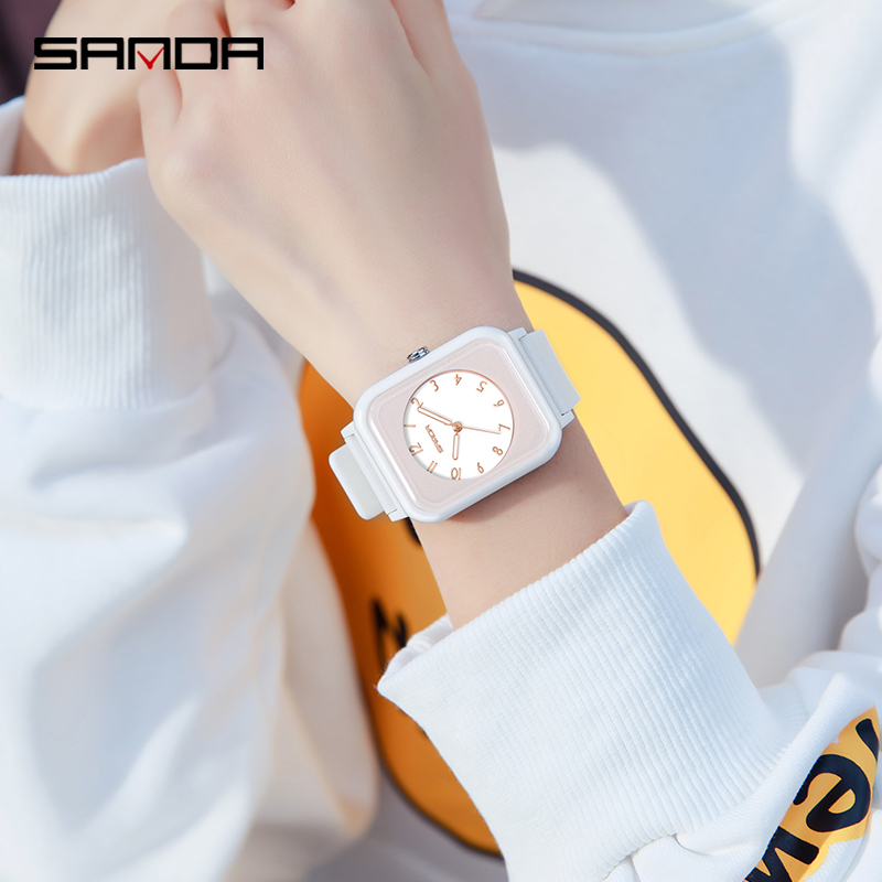 SANDA 6127 Jam Tangan Wanita Analog Tali Rubber Anti Air WATCHKITE WKOS