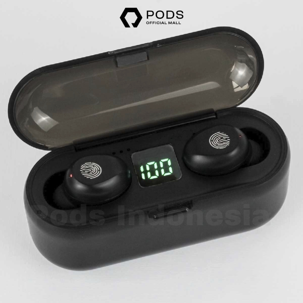 The Pods F9-8 Powerbank and TWS Wireless Gaming Headset 2 in 1 Bluetooth Original Full Bass Hifi Stereo for IOS &amp; Android by Pods Indonesia