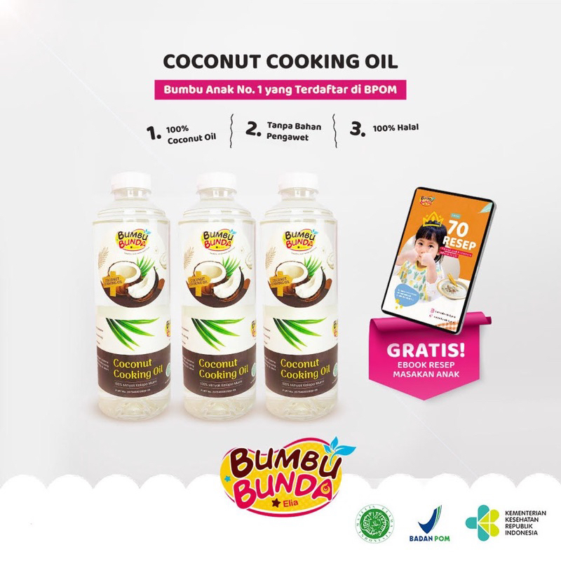 Bumbu Bunda Elia Coconut Cooking Oil 500 ml Minyak Mpasi