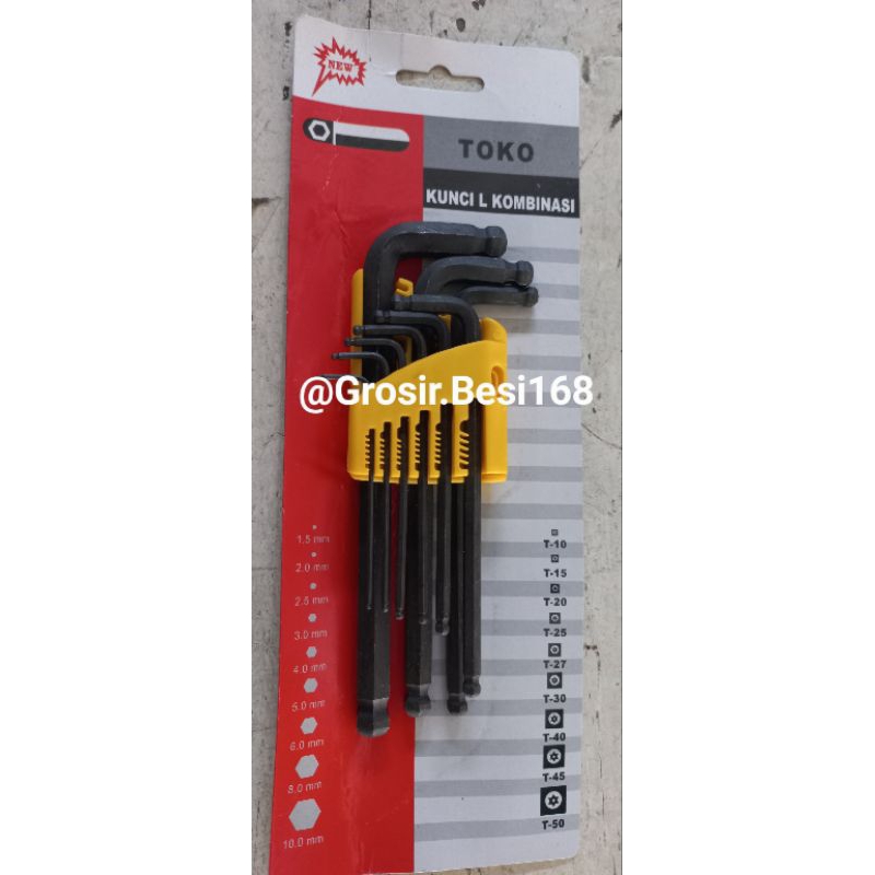 Kunci L set Panjang Double Ballpoint CRV Toko