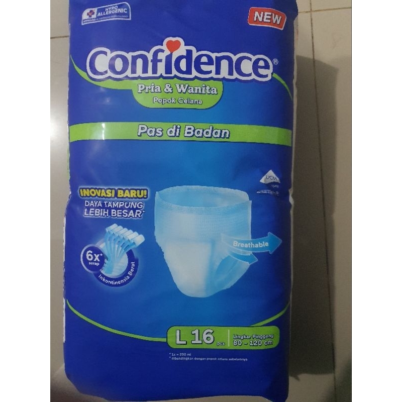 confidence heavy flow polos L 16 popok dewasa