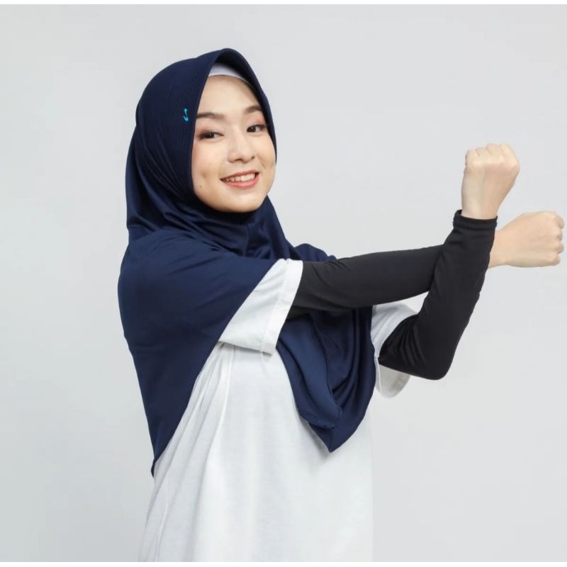 Bergo Hamidah / Bergo Jersey menutup dada / Hijab jersey ( FREE POUCH)