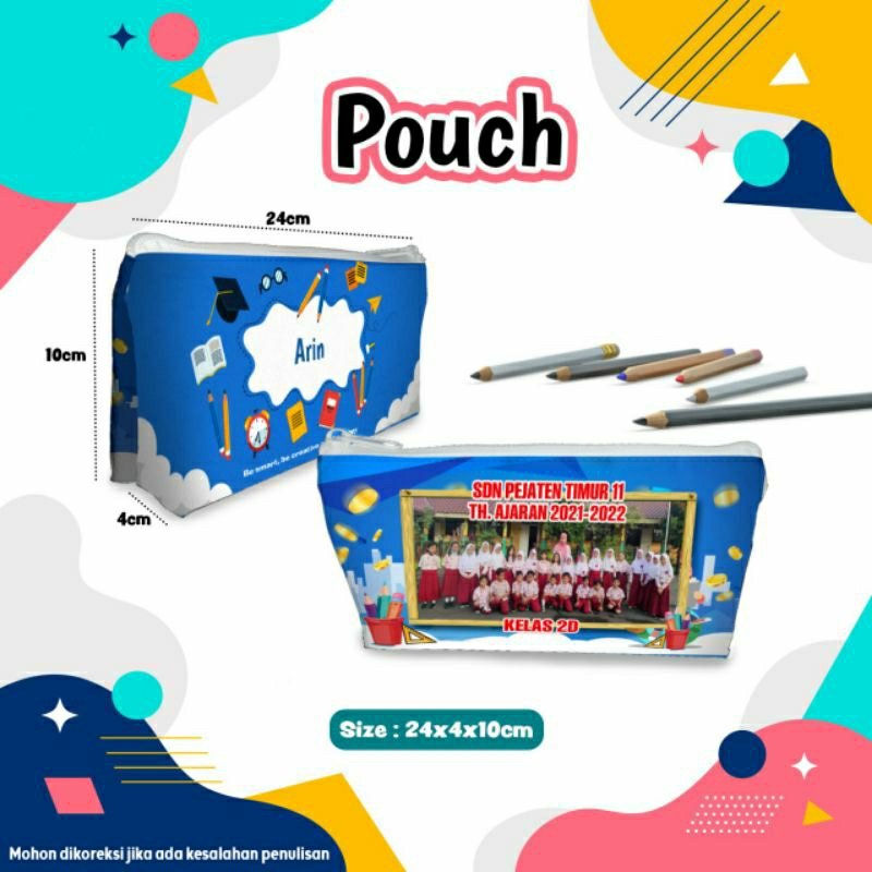 

Pouch custom tempat pensil free desain murah