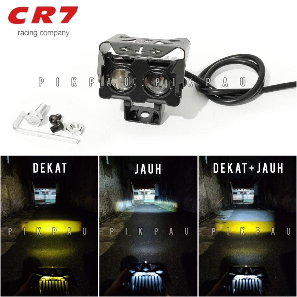 CR7 4888 Lampu Tembak Sorot SQL 2 Mata High Low Putih Kuning