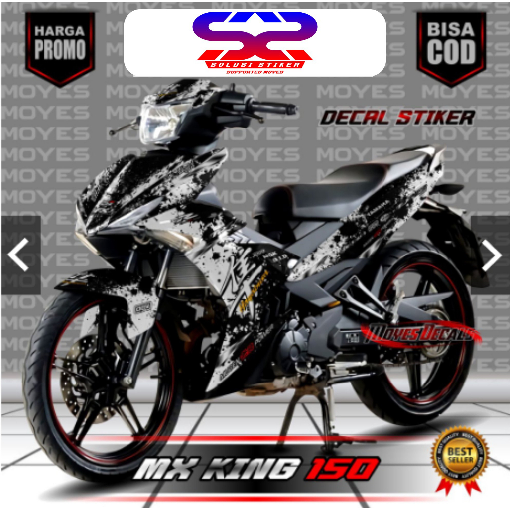 COD Stiker Decal Variasi Mx King 150 Motif\\Hayabusa Putih FullBody Decal Mx King 150 Terkeren Kece
