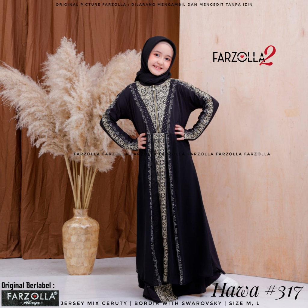 Hawa Kids Gamis Turkey Anak Muslim Bordir Original Produk By Farzolla