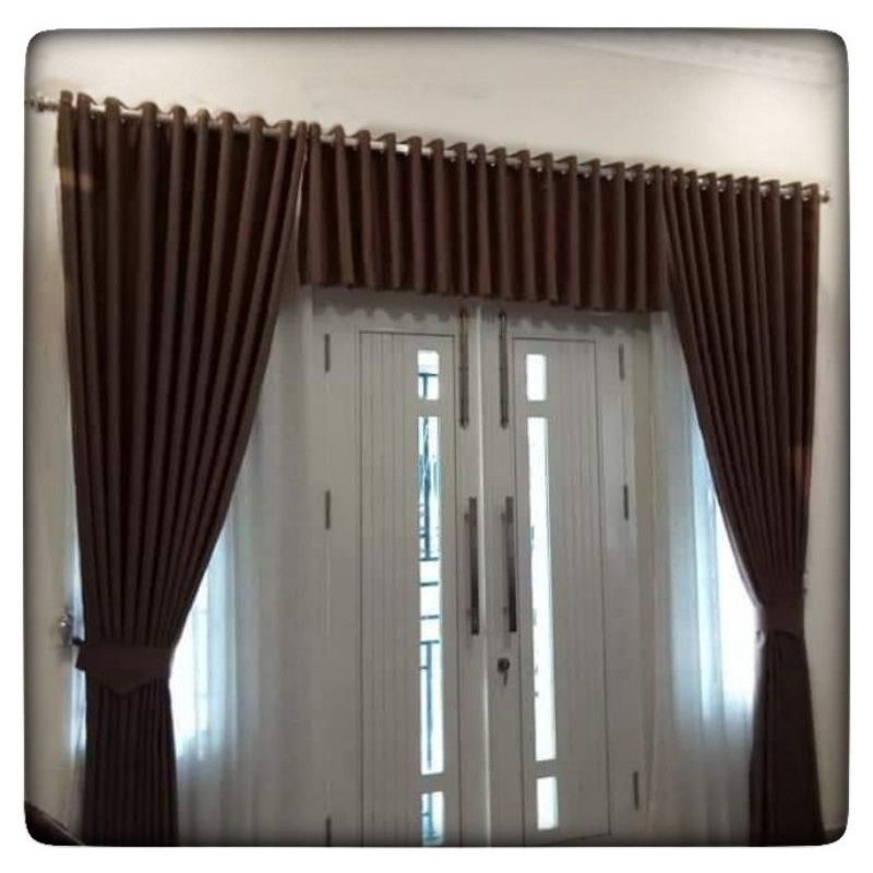 Gorden Pintu Tengah Ruang Tamu Satu Set Poni Lebar 3 Meter Gorden Blackout Premium Tebal (Import) Go