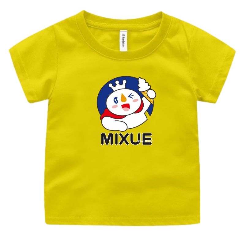 Baju Kaos Oblong Motif Mixue Miksu Anak Perempuan Dan Laki Unisex Umur 2-9Tahun