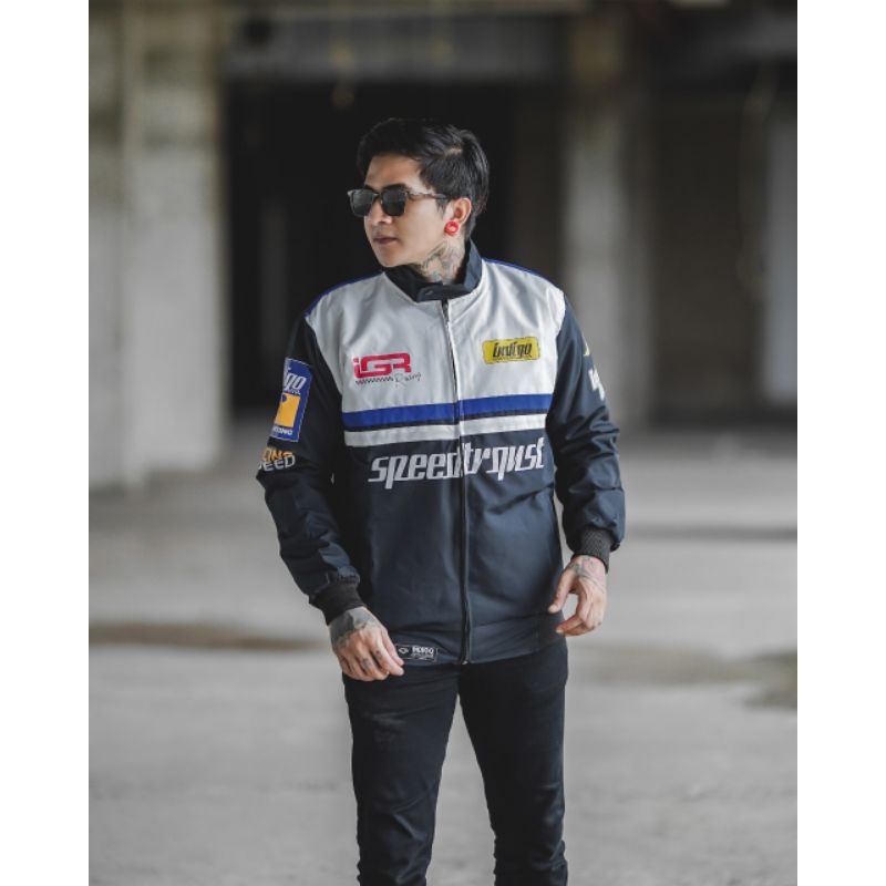 Jaket Nascar Racing Pria Murah Terbaru Outdoor Jacket Varsity Boomber Sunmori Anti Air Original Premium M L XL Bahan Taslan Best Quality Original Terlaris