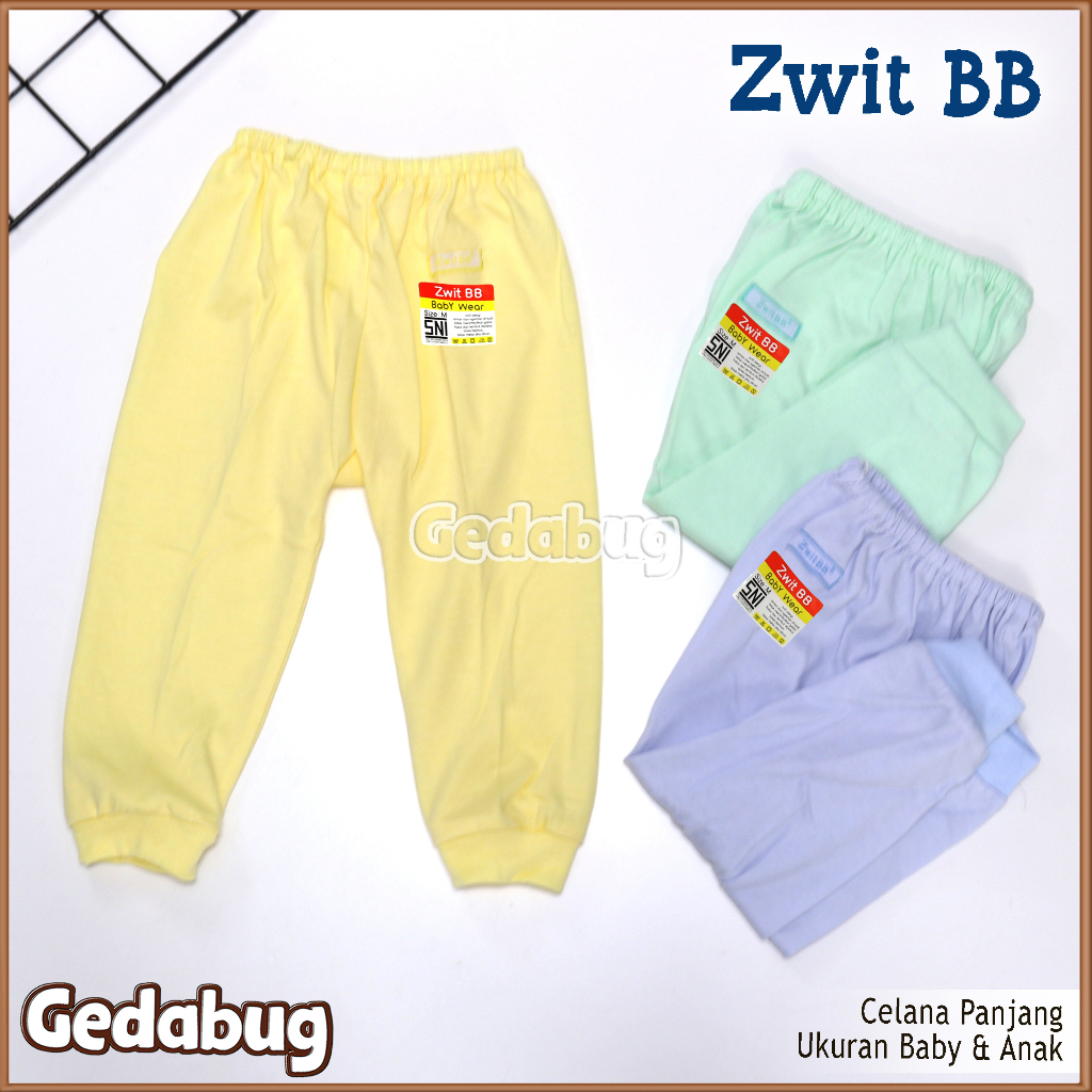 3 Pcs - Celana Panjang Anak Zwit BB Polos | Celana anak Katun lembut | Gedabug